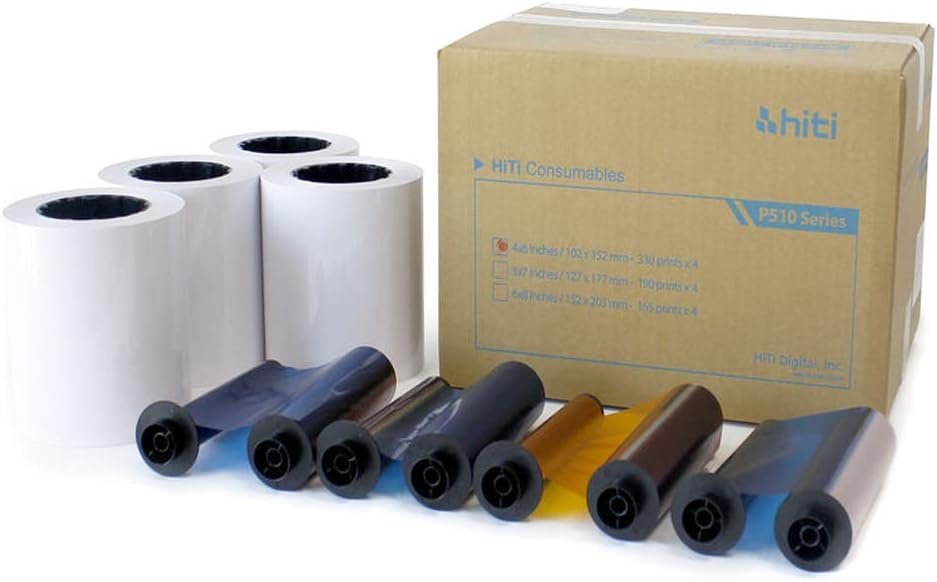 P510 4x6" Ribbon and Paper Case, 4x 330 Sheet Rolls (1320 Total Prints)