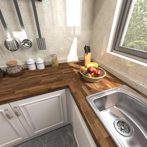 Image of HOME13 Wood Contact Paper Peel and Stick Wood Grain Wallpaper for Countertops Self-Adhesive Removable Waterproof Brown Vinyl Wall Paper for Furniture Kitchen(24x360 Inch)