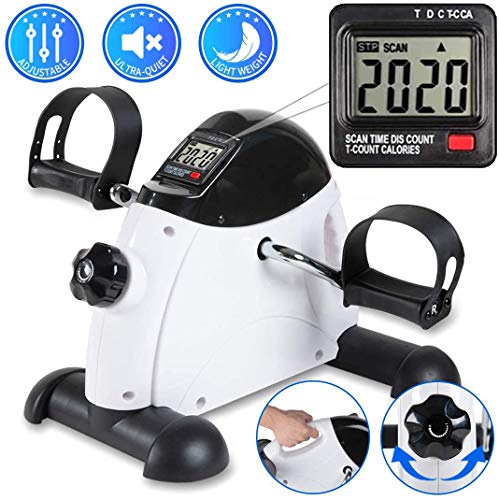 Under Desk Bike Pedal Exerciser - TABEKE Mini Exercise Bike for Arm/Leg Exercise