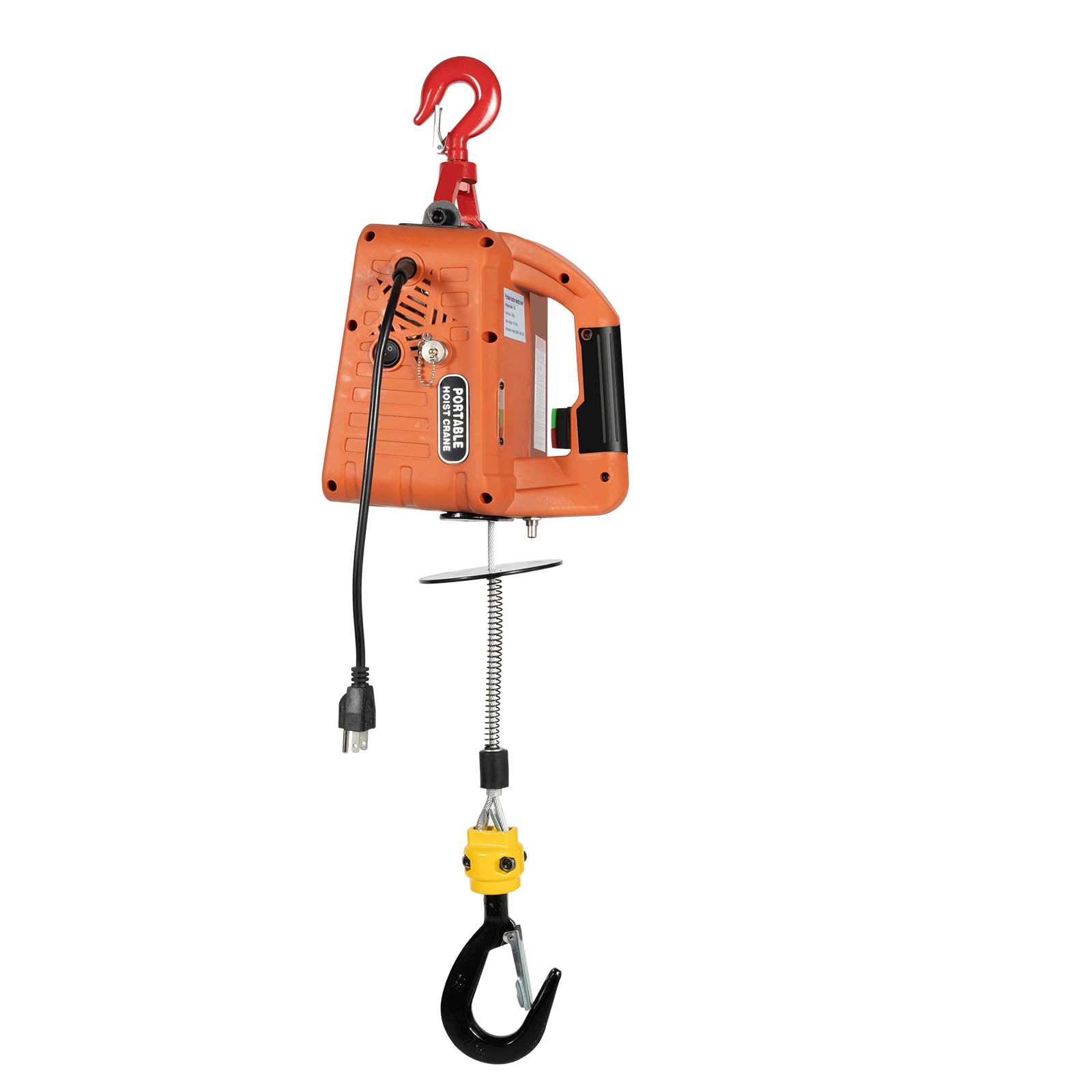 1100lbs Electric Hoist Winch, 3 in 1 Portable Power Electric Lift with Wireless Remote Control, Overload Protection for Construction Sites, Small Engines, Lifting in Factories