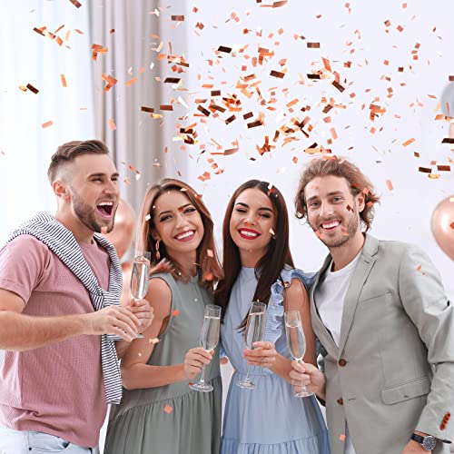 Image of Sumind 200 Grams Gold Silver Large Metallic Confetti Rose Glitter Throwable Table Scatter Foil Confetti for Christmas Birthday Party Baby Shower Graduation Wedding Celebrations(Rose Gold)