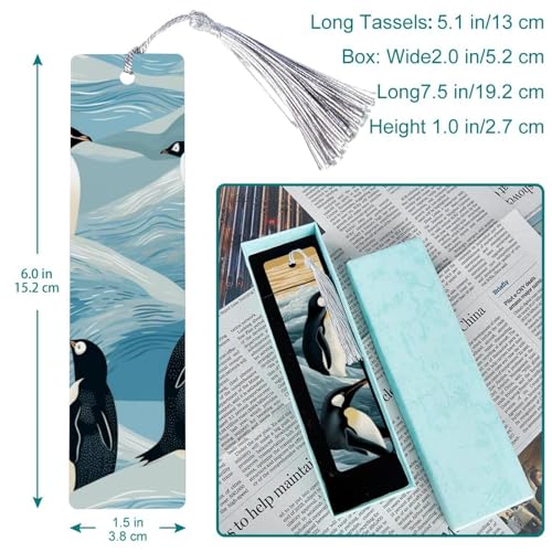 Marque-pages pingouin (lot de 6) anti-glisse de haute qualité