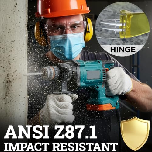 Image of BISON LIFE Clear Safety Glasses - ANSI Z87.1 Certified Scratch & Impact Resistant Eye Protection Goggles for Men & Women