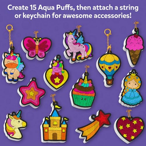 Image of Skillmatics Aqua Puffs - 3D Art Kit, Princesses & Unicorns, Mess-Free Paint by Number Craft for Kids, DIY Color Activity, Screen-Free Fun, Best Gift for Girls & Boys Age 4, 5, 6, 7, 8, 9, 10