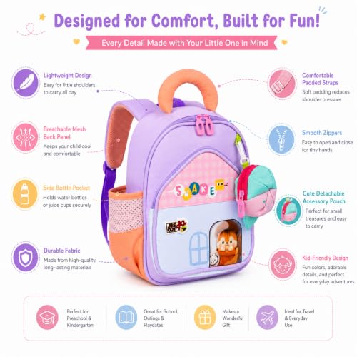 Image of Storite Kids Backpack for Boys & Girls 8L (3-6 Years) | Cute Crab Design Lightweight Toddler School Bag | Nursery & Preschool Cartoon Backpack with Front Pocket