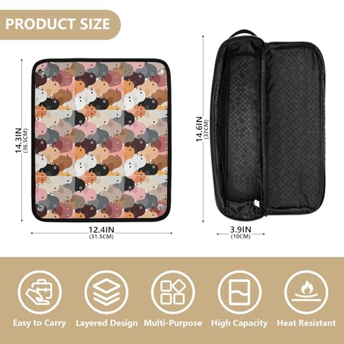 Estuche de viaje 2 en 1 para plancha y rizador con tapete resistente al calor, organizador grande para planchas, rizadores y secadores de cabello miniatura 4