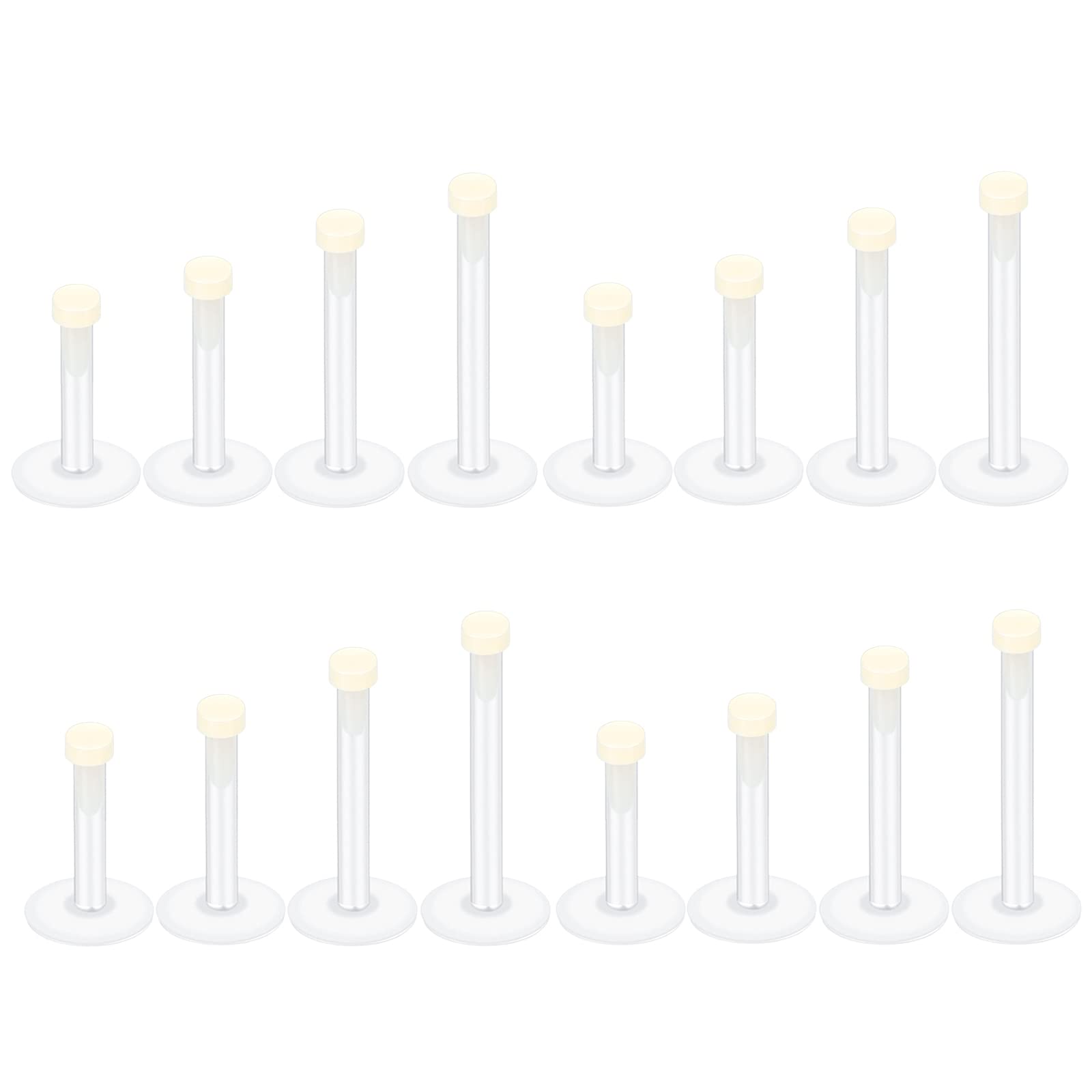 6PCS 9PCS 16PCS Stainless Steel Clear Lip Labret Stud CZ Crystal Lip Bars Earring Nose Studs Ring Tragus Helix Cartilage Conch Piercing Jewellery