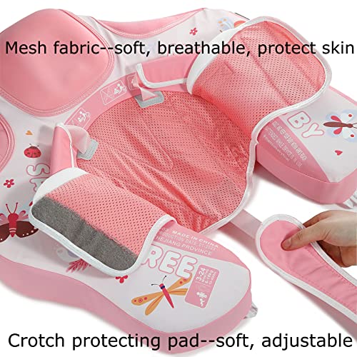 Newest Add Tail Never Flip Over Mambobaby Non Inflatable Baby Swim Float With Canopy Upf 50+ Adjustable Size Vest Air Free Water Smart Swim Trainer Solid Infant Pool Float Waist Swim Ring #TOP5