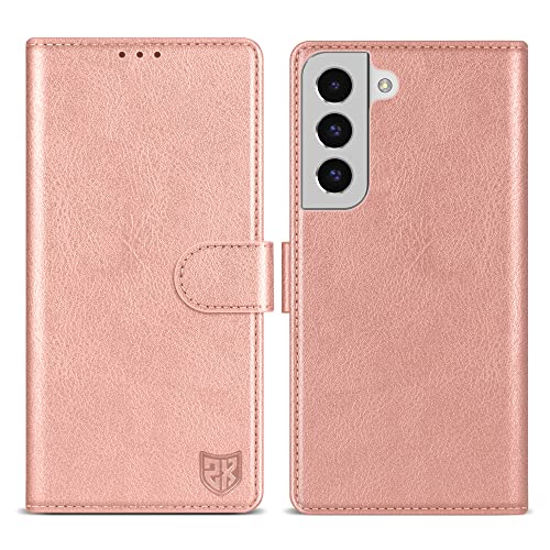 ZZXX for Galaxy S22 Plus Wallet Case Magnetic Closure 6.6 inch,Rose Gold - image 1