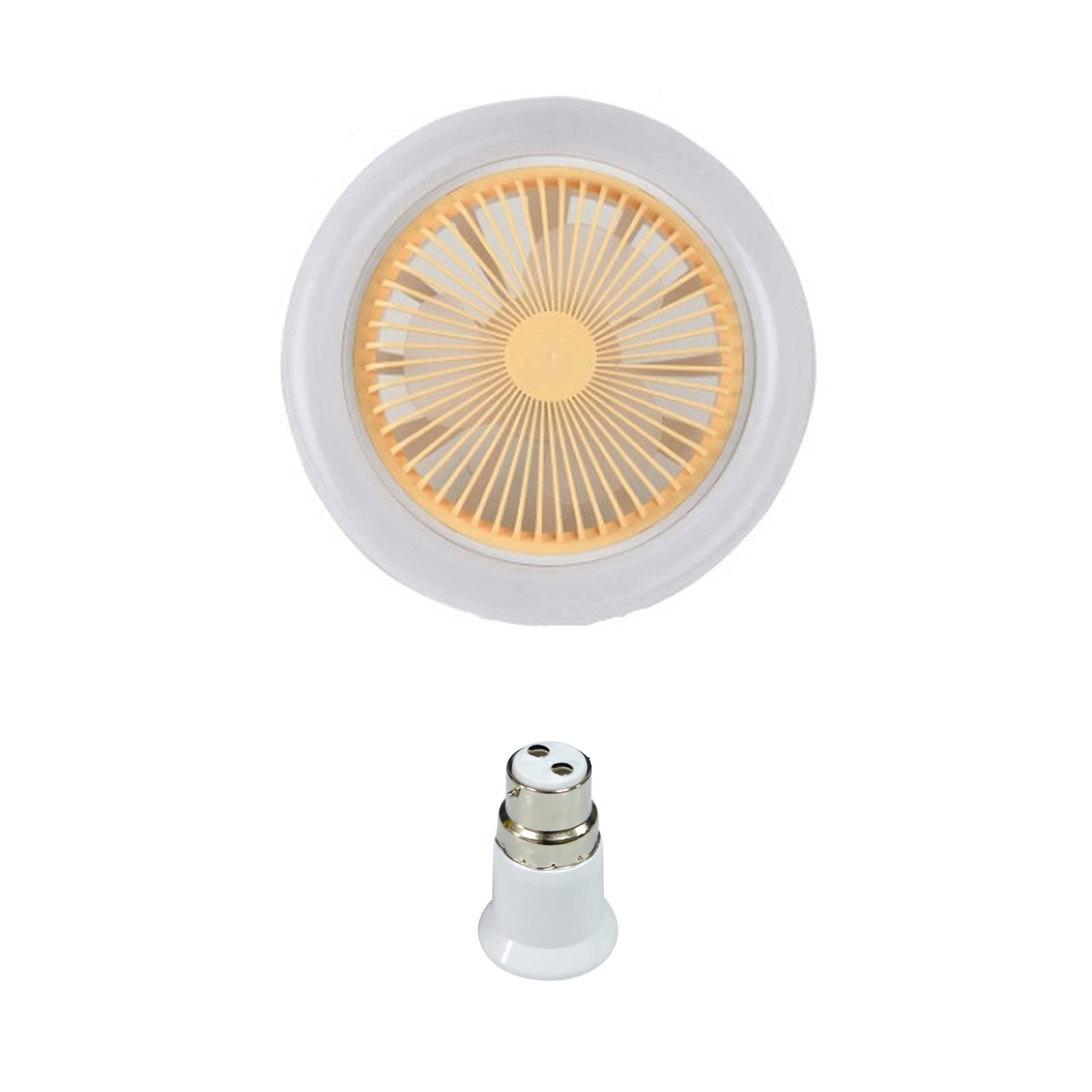 PLCPDM Fan Lamp E27 LED Light 30W Ceiling Fan 3-Gear Adjustable AC 85V-265V with B22 to E27 Adapter for Home