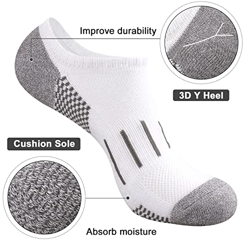 Heatuff No Show Socks Men 7 Pairs Low Cut Athletic Cushion Non Slip Breathable Socks4