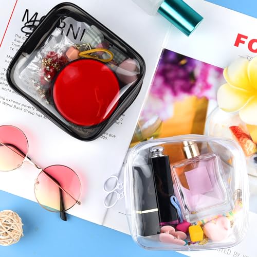 PLULON Small Clear Travel Toiletry Bag - TSA Approved Mini Make Up Zipper Pouch Cosmetic Bag for Women & Men's Purse Essentials4