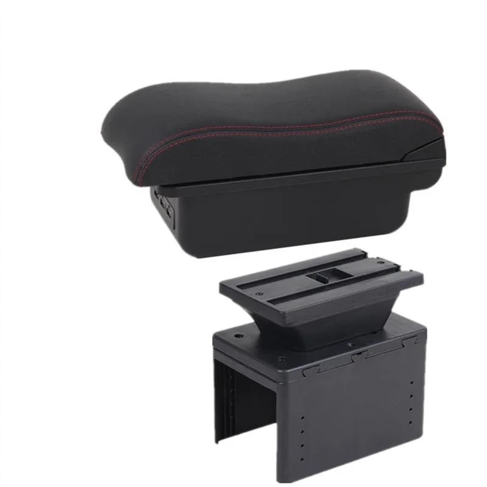 NMJLQW Storage Rack Car Interior Accessories Center Console Storage Box Multifunctional Armrest Storage Box For Grande For Punto(B2 red line 3USB)