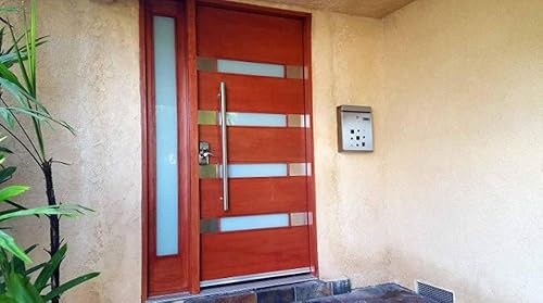 Miniatura 6 de Ranbo Manija sólida de 32 pulgadas de acero inoxidable 304 de grado comercial de alta resistencia, manija de puerta de granero, tirador de vidrio,