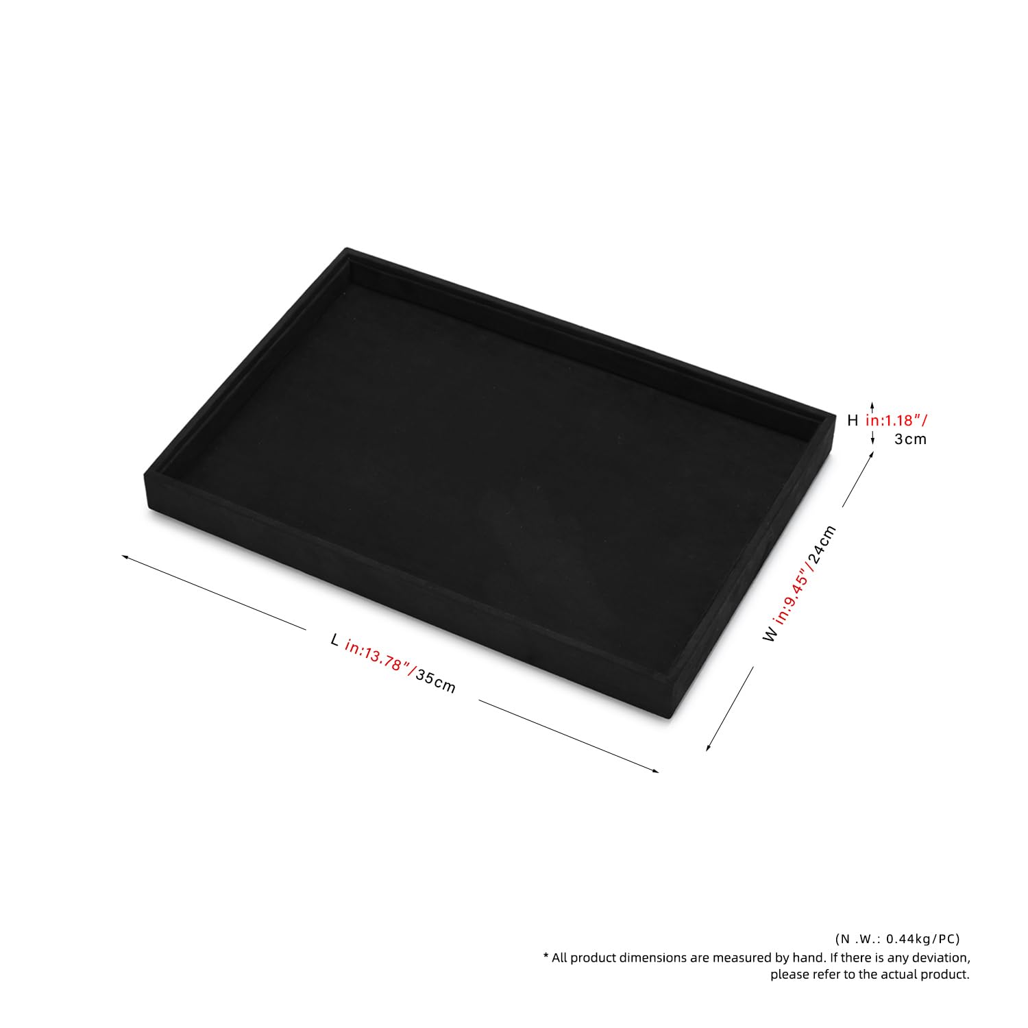 Oirlv Noir Plateaux de Bijoux en Microfibre - Organiseur Plat pour Anneaux, Colliers et Montres - Présentoir D'affichage