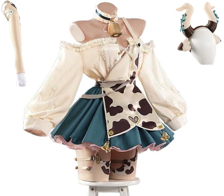 Amazon.co.jp: アズールレーン 尾張 コスプレ衣装+尾+靴下+角(ウィッグ