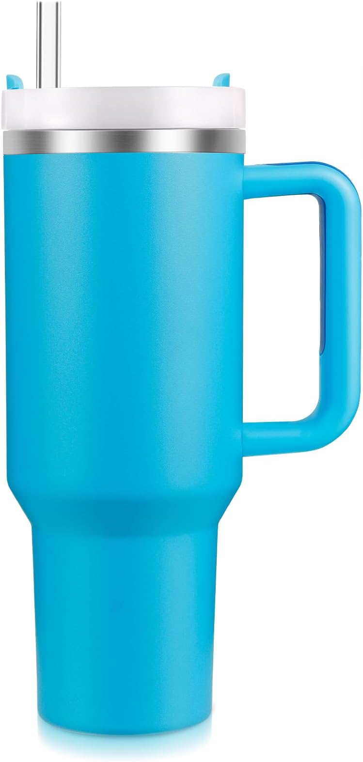BELYQLYNew Version 40oz Stainless Steel Vacuum Insulated Tumbler with Lid and Straw for Water, Smoothie and More, Iced Tea or Coffee (Pool Blue)
