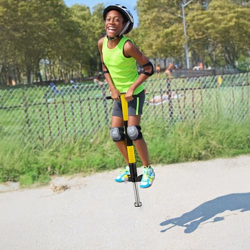 Relaxdays Kids Pogo Stick, Padded, Non-Slip, Outdoor Bouncing Game, 95x24x6 cm, Stainless Steel - Image 3