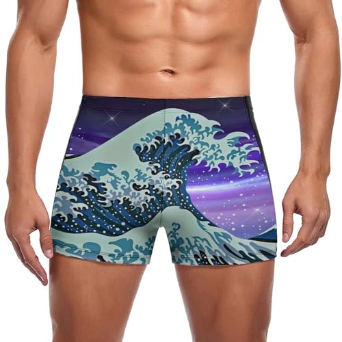 Maillot de bain homme vagues japonaises slip de bain et boxer de natation
