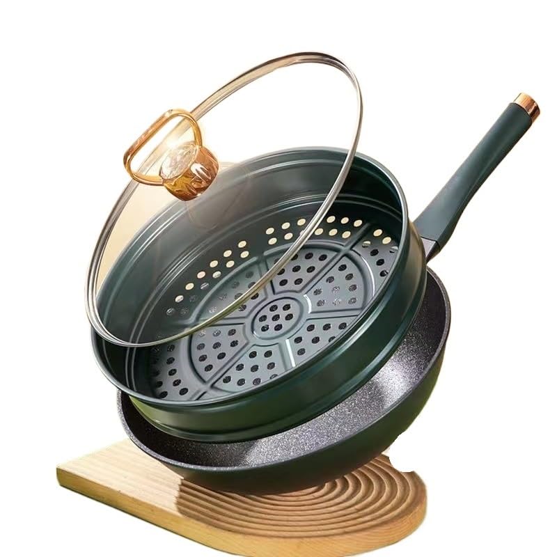 MOBYGKFY Freidora, Fondo, Sartén Antiadherente, Freidora, Vaporera, Utensilios de Cocina Domésticos