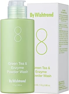 BY WISHTREND] Green Tea & Enzyme Powder Face Wash, All-in-one, Hydrating daily facial cleanser and Gentle exfoliator for pores and blackheads (3.88 Ounce (Pack of 1))