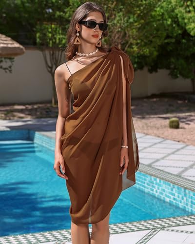 Image of Eicolorte Womens Beach Cover Up Chiffon Sheer Bikini Beach Swimsuit Coverup Sarong Pareo Wraps for Women