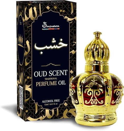 SAMSARA - Profumo in Olio Arabo a base di Oud [DOSATORE ROLL-ON MULTIUSO] Profumo Arabo Donna e Uomo Senza Alcol, Profumo per corpo, Capelli e Tessuti - 12ml (Dubai Oud)