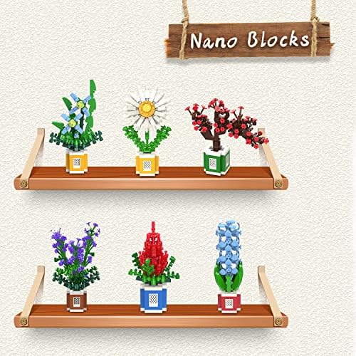 PinkBee Flower Bouquet Constructing Block Units, Mini Orchid Lavender Bonsai Tree Kits, 6PCS Micro Nanoblocks Cute Pot Crops Brick for Grownup Inventive Desk Desk Dwelling Workplace Decor Birthday Items 14+ 2 51hLZoOfiAL. AC