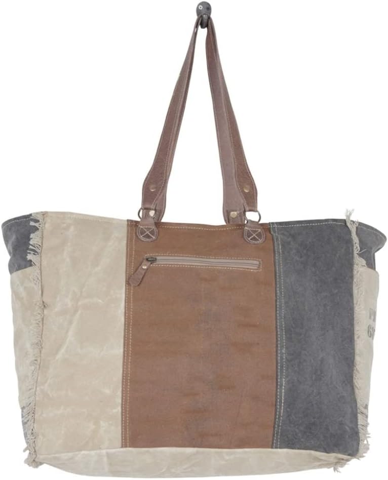 Myra Bag Womens Canvas Purse - Leather and Canvas Bags for Women with Fabric Body, Aesthetic Cloth Handbags for Work, College - Image 6