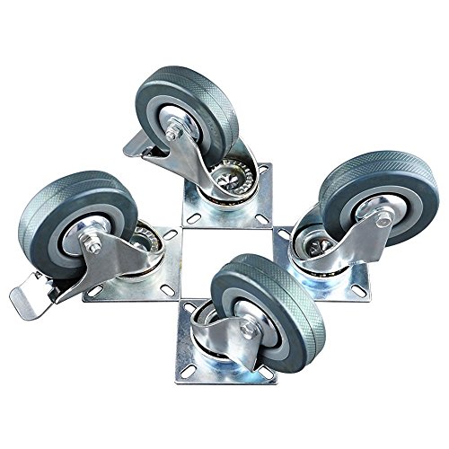 MVPower 4 Pack 3 Inch Swivel Caster Wheels Dust Cover Rubber Heavy Duty