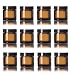 Amber 1 Oz Glass Jar Black Lid - Pack of 12