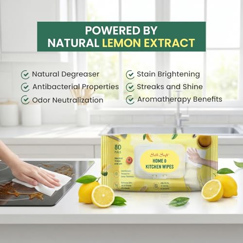 Image of Kitchen Cleaning Wipes | 640 Wipes (80 Pulls X 8 Packs) | Multipurpose Surface Cleaning Wipes for Kitchen | Removes Grease & Dirt | Ideal for Countertops, Stove, Appliances & Dining Tables