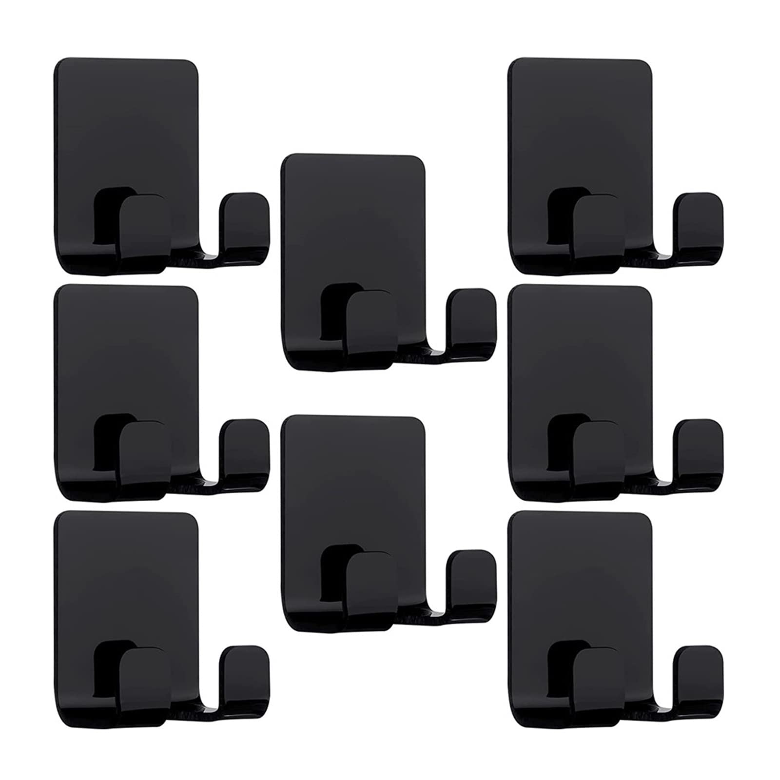 Buxuaaaa 8 Pieces Black/Transparent Towel Hook/Adhesive Hooks on Bathroom/Kitchen Adhesive Hooks Use for Keyl/Cloth for Hanging