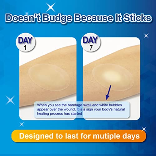 Medtecs Hydrocolloid Gel Bandages 15 Ct, Long-Lasting For First Aid, Waterproof Adhesive Bandages, Advanced Cushion For Blister Prevention, Recovery & Wound Care, 2X Fast Healing For Heel #TOP2