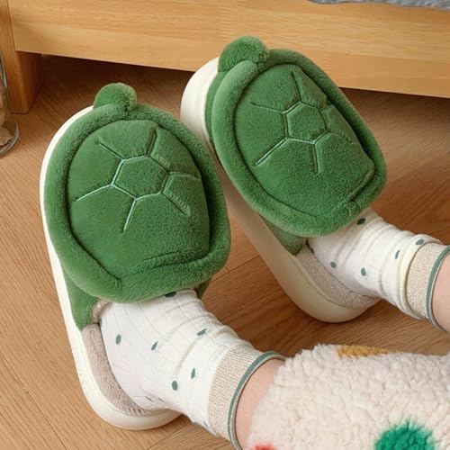 Halloween Slippers for Women and Men, Fluffy Cute Sea Turtle Cozy Cartoon Tortoise Cotton House Slipper Womens Animal Funny Furry Bedroom Cloud Slippers for Women Indoor and Outdoor4