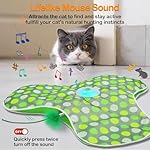 Interactive Cat Toys Rechargeable,Moving Concealed Feathers,Real Mouse Squeaky,Touch Activated Cat Kitten Toy Exercise Toys for Indoor Bored Adult Cats - Image 3