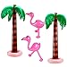 Produktbild Aneco 4 Stücke Riesig Aufblasbar Palme Baum Flamingos Spielzeuge für Luau Party Dekor Strand Hintergrund