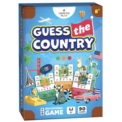 Image of Guess the Country Card Game, World Geography for Kids 8-12, Teens & Adults