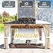 MELLCOM 11'x13' Asphalt Hardtop Gazebo, Spruce Wood Double Roof Gazebos with Waterproof Coated Wooden Frame, Curtains and Netting for Patios, Gardens, and Backyards