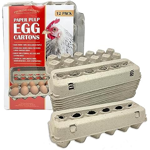 Pecking Order Paper Pulp Egg Cartons - 12 Pack Grey Cover