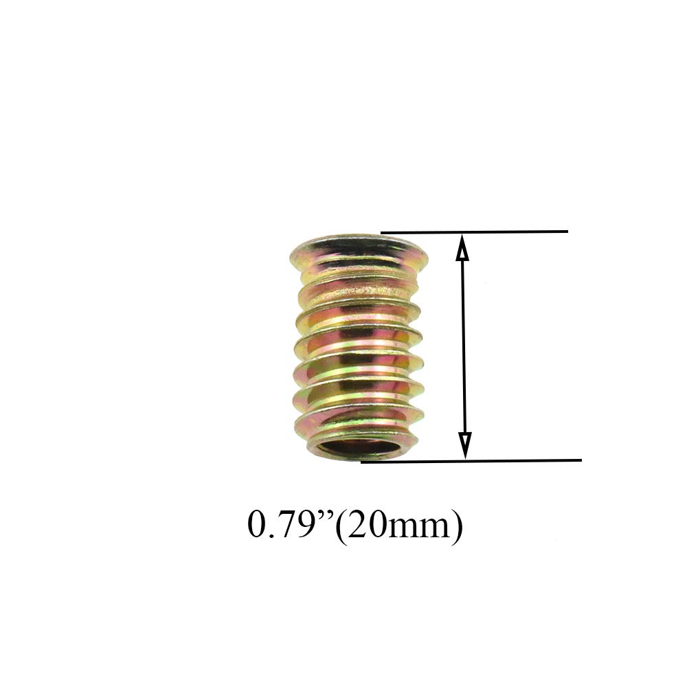 M8 Threaded Inserts - 18pcs Hex Socket Drive Zinc Alloy Nuts For Wood Furniture Repair - View #7