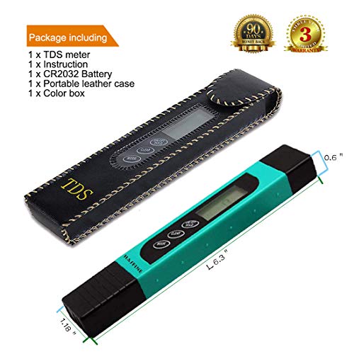 Tds Meter Water Quality Tester,Hasfine Digital Conductivity Meter 3 In 1 Tds,Ec And Temperature Meter, Accuracy Testing Pen 0-9999 Ppm Meter For Drinking Water, Aquariums,Pool And More #TOP6