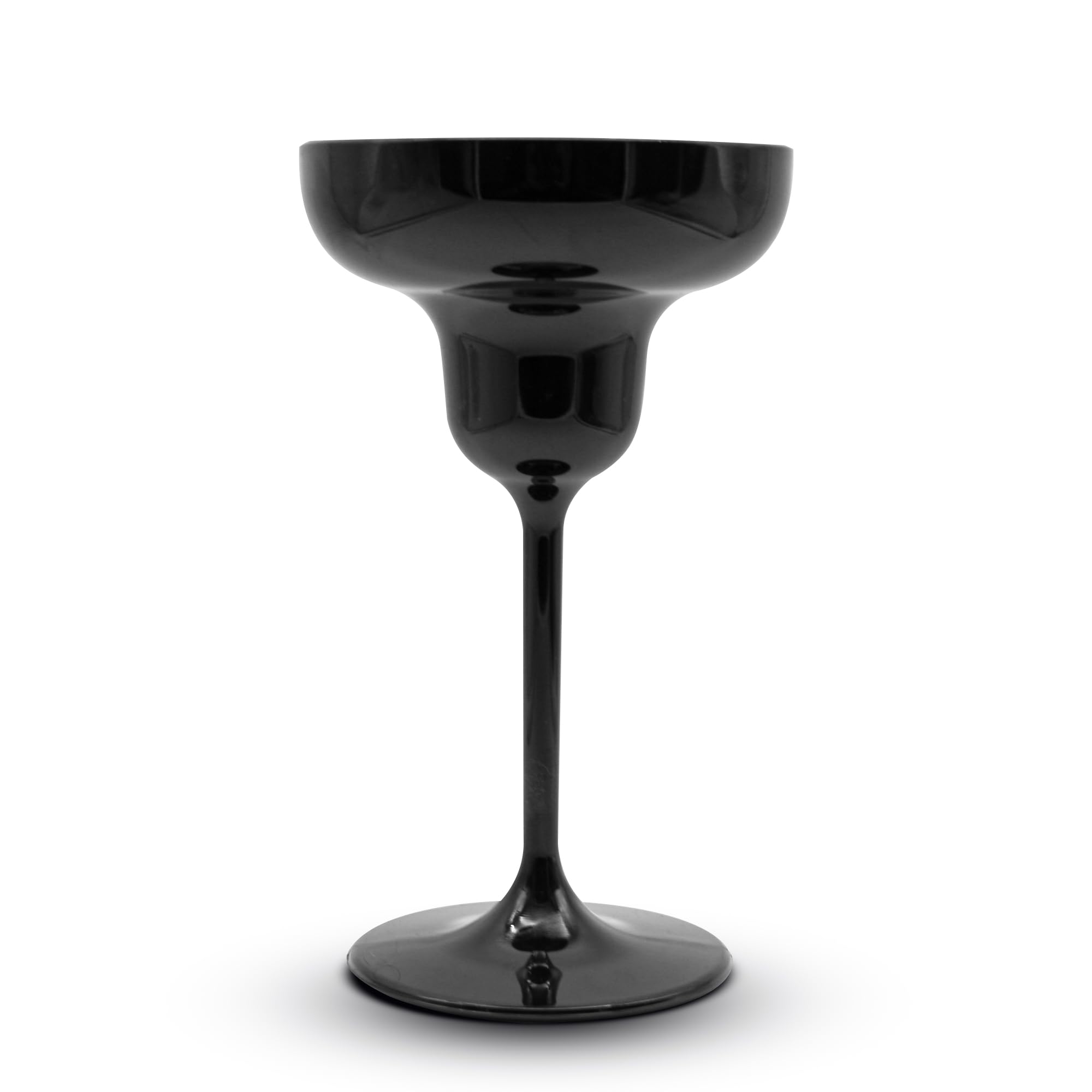 DOJA Barcelona Pack 12 Verres Cocktail Plastique Incassable Noir - Verres Margarita 25cl 180x106x2mm Polycarbonate Réutilisables