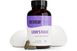 Real Mushroom Lions Mane Supplement Capsules - Ayurveda Premium USDA Organic