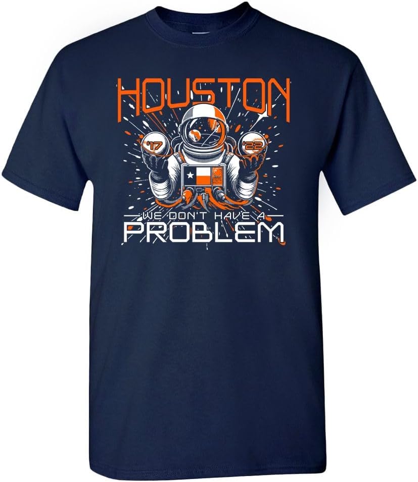 Xtreme Apparrel Houston We Don't Have a Problem Men's T-Shirt for Baseball Fans