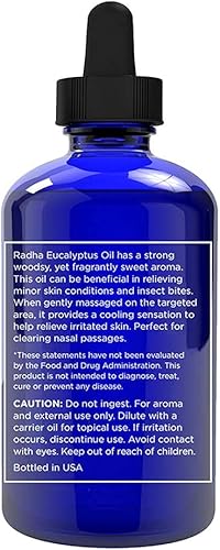 Miniatura 5 de Radha Belleza Eucalipto Aceite Esencial  Grande 4 oz  100% puro & Natural Grado Terapéutico
