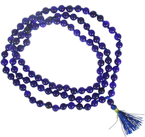 Raviour Lifestyle 100% Natural Blue Hakik Mala Blue Agate Stone Chain Neela Hakik Mala 108+1 Beads for Japa for Men and Women (B08XZG2RCY) Amazon Price History, Amazon Price Tracker
