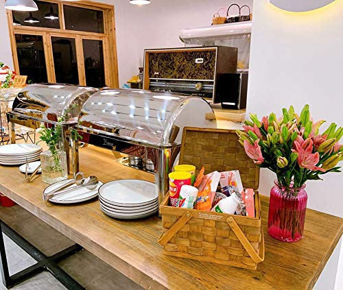 Warmhalteplatte, Speisewärmer Buffet, 9L, Wärmebehälter Buffetwärmer aus Edelstah mit GN Behälter und Wärmeplatte - Elektrische Heizung, Hält die Speisen Schön WarmInvisible Window-Three grids – Bild 4