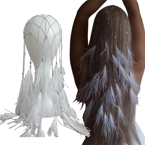 Elegant Feathered Hairband Unique Feathered Hair Chain Accessory Suitable For Various Celebrations2