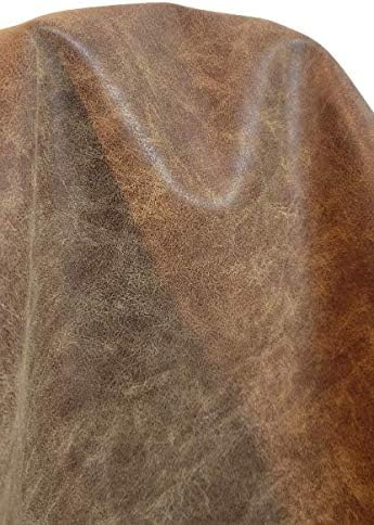 NAT Leathers | Acorn Calf Soft Faux Vegan Leather PU (Peta Approved Vegan) | 1 Yard (36 inch Length x 54 inch Wide) Cut by Yard | Synthetic Pleather 0.9 mm Nappa Upholstery | 36"x54" Acorn